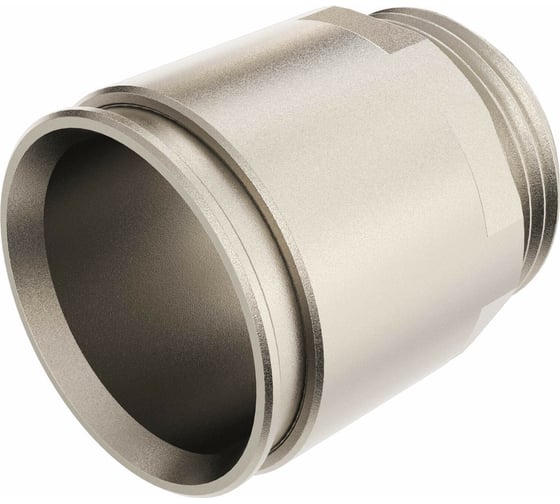 Изображение товара Муфта DKC труба-коробка, диаметр 32мм, IP66/IP67, М32х1,5, никелированная латунь 6111-A32N