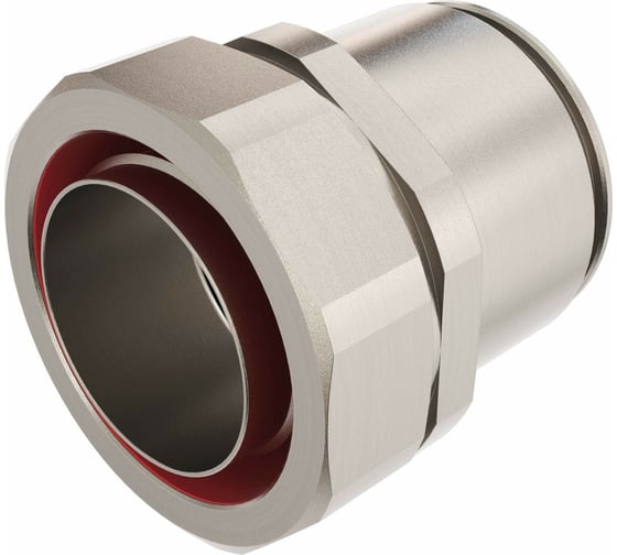 Изображение товара Муфта DKC металлорукав DN 40-жесткая труба, диаметр 40мм, IP66/IP67, никелированная латунь 6117-40