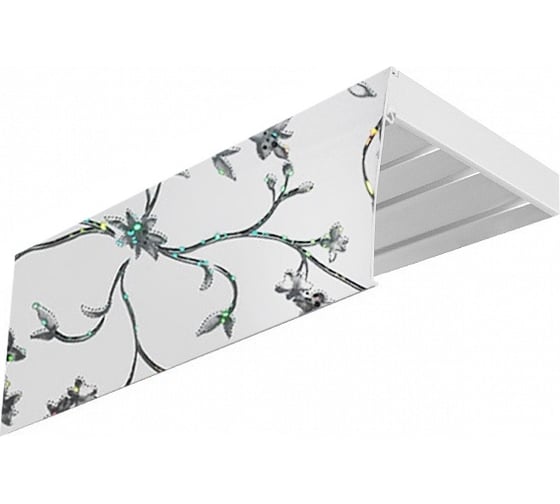 Изображение товара Трехрядный карниз Эскар ЭКОНОМ Романтика в сборе, белая, 2.0 м 342430200