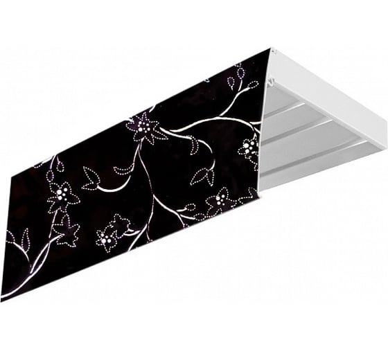 Изображение товара Трехрядный карниз Эскар ЭКОНОМ Романтика black в сборе, 1.8 м 343430180