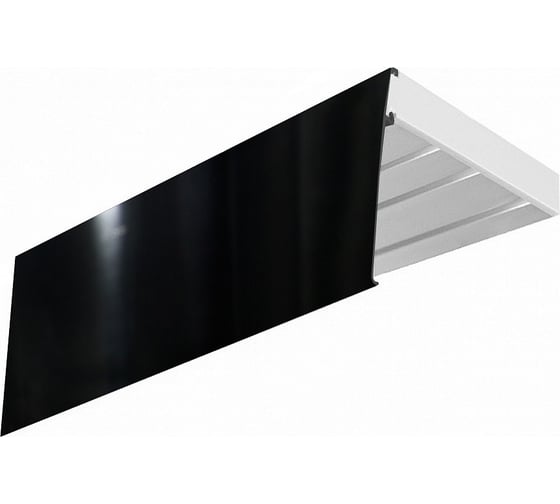 Изображение товара Трехрядный карниз Эскар ЭКОНОМ в сборе, черный глянец, 7 см, 2.8 м 766420280