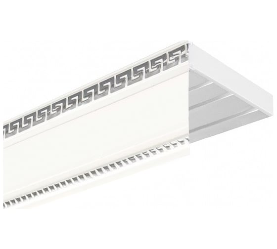 Изображение товара Трехрядный карниз Эскар ЭКОНОМ Антик в сборе, серебро, 2.2 м 537430220