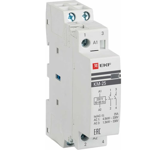 Изображение товара Модульный контактор EKF КМ 25А 2NО (1 мод.) PROxima km-1-25-20