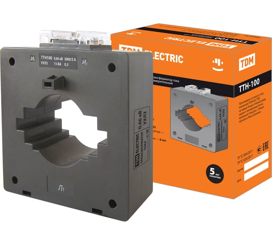 Изображение товара Трансформатор тока TDM ELECTRIC ТТН 100/3000/5-15VA/0,5-Р SQ1101-1144