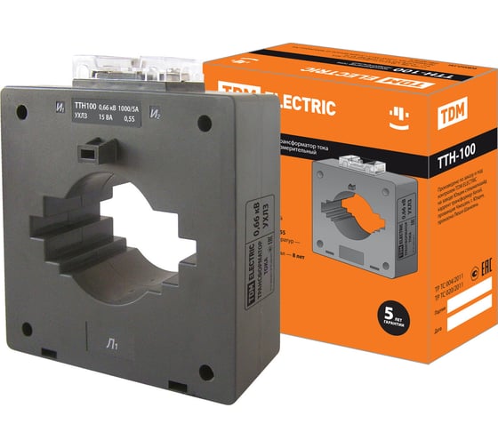 Изображение товара Трансформатор тока TDM ELECTRIC ТТН 100/1000/5-15VA/0,5S-Р SQ1101-1162