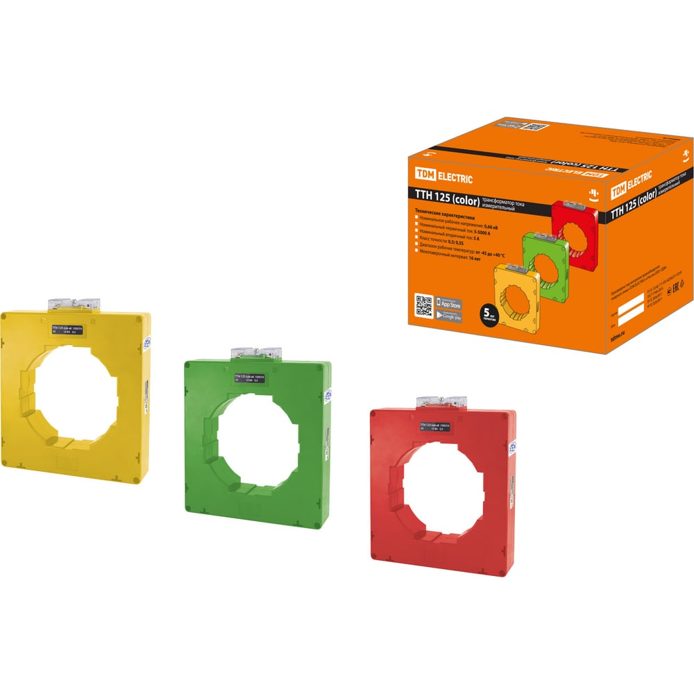 Изображение товара Трансформатор тока TDM ELECTRIC ТТН 125/2000/5-15VA/0,5-Р 3 шт