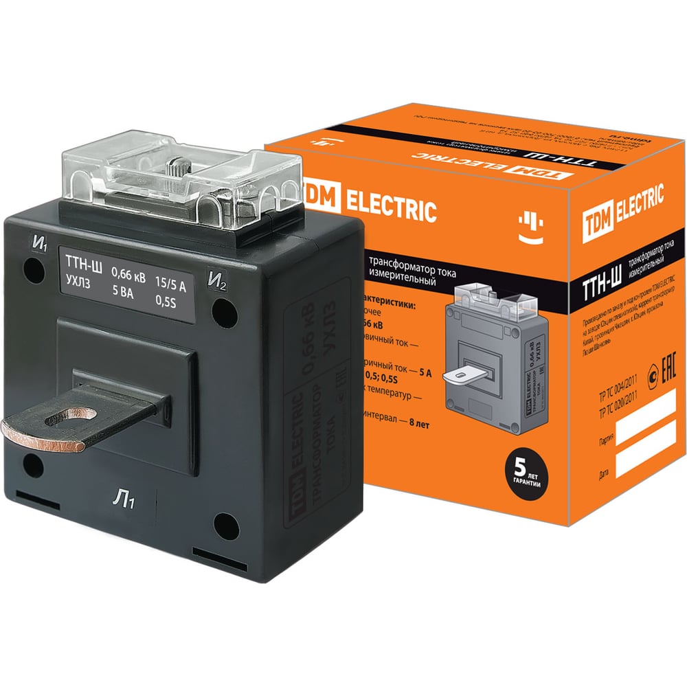 Изображение товара Трансформатор тока TDM ELECTRIC ТТН-Ш 15/5- 5VA/0,5S-Р SQ1101-1026 Изображение товара Трансформатор тока TDM ELECTRIC ТТН-Ш 15/5- 5VA/0,5S-Р SQ1101-1026
