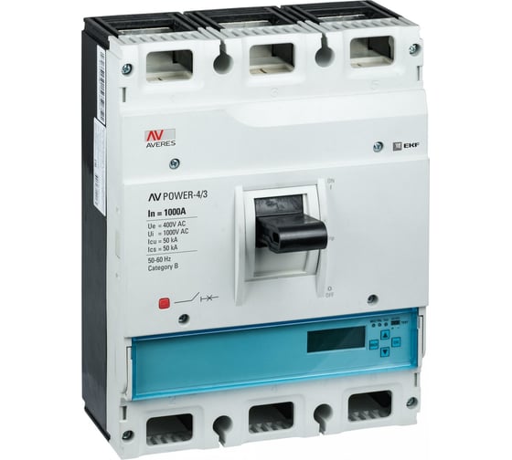 Изображение товара Автоматический выключатель EKF AV POWER-4/3 1000А 100kA ETU6.2 AVERES mccb-43-1000H-6.2-av