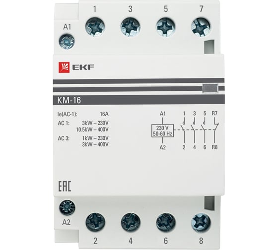 Изображение товара Модульный контактор EKF КМ 16А PROxima km-3-16-22