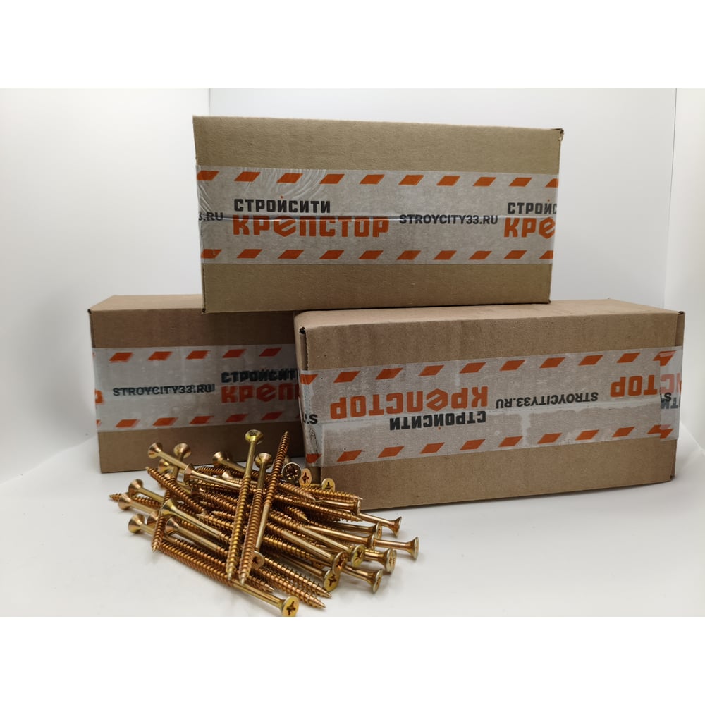 Изображение товара Саморез Крепстор 6х90 универсальный желтый цинк 150 шт надежный крепеж