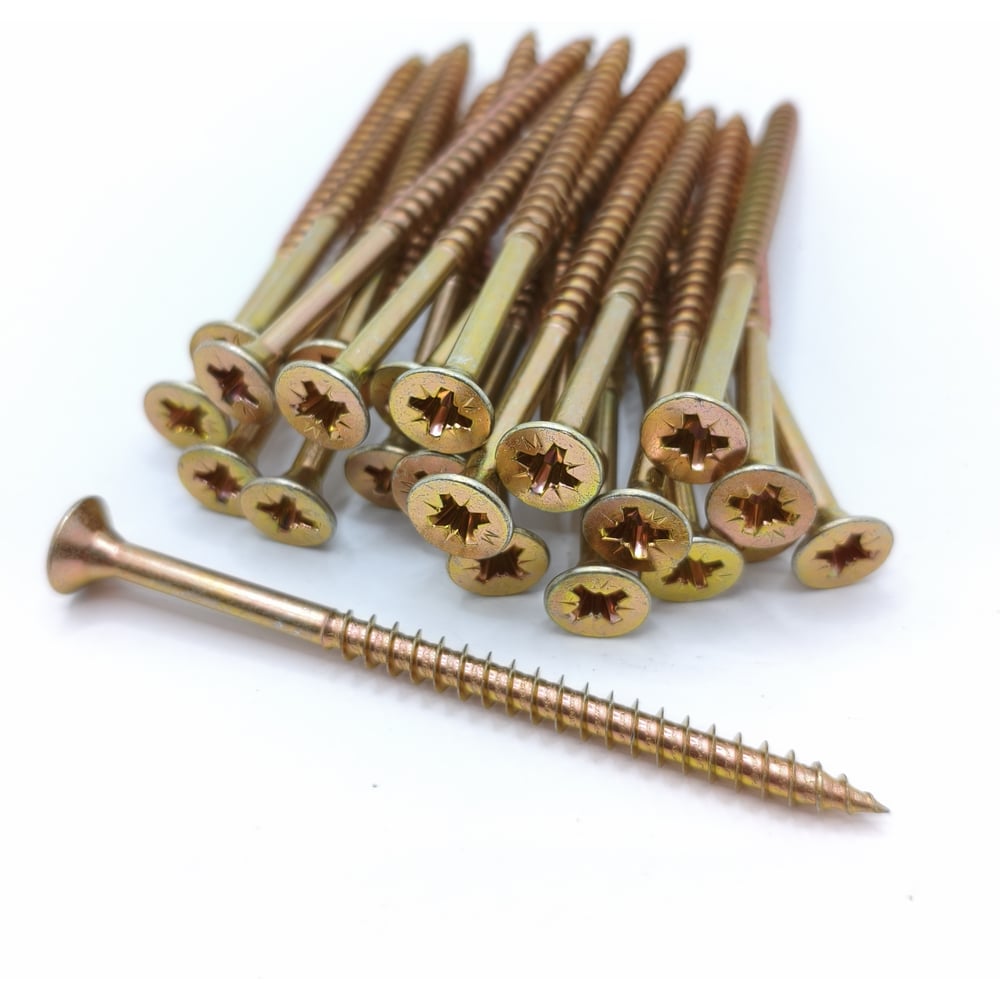 Изображение товара Саморез Крепстор 6х90 универсальный желтый цинк 150 шт надежный крепеж