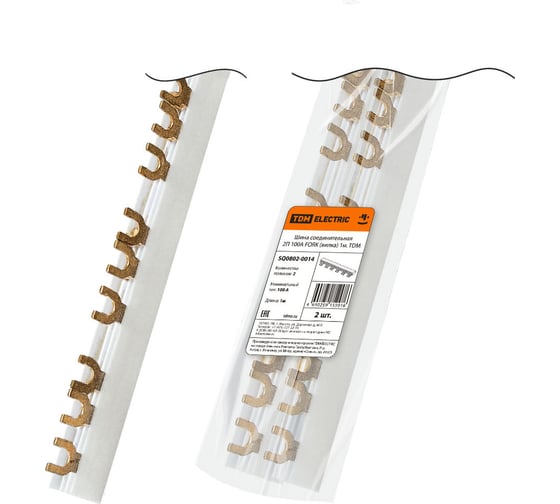 Изображение товара Соединительная шина TDM ELECTRIC 2П 100A FORK вилка 1м. SQ0802-0014