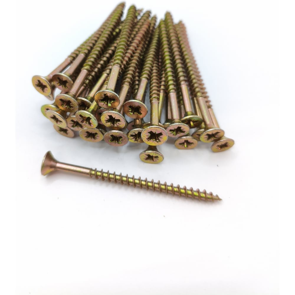 Изображение товара Саморез Крепстор 6х80 универсальный желтый цинк PZ 200 шт