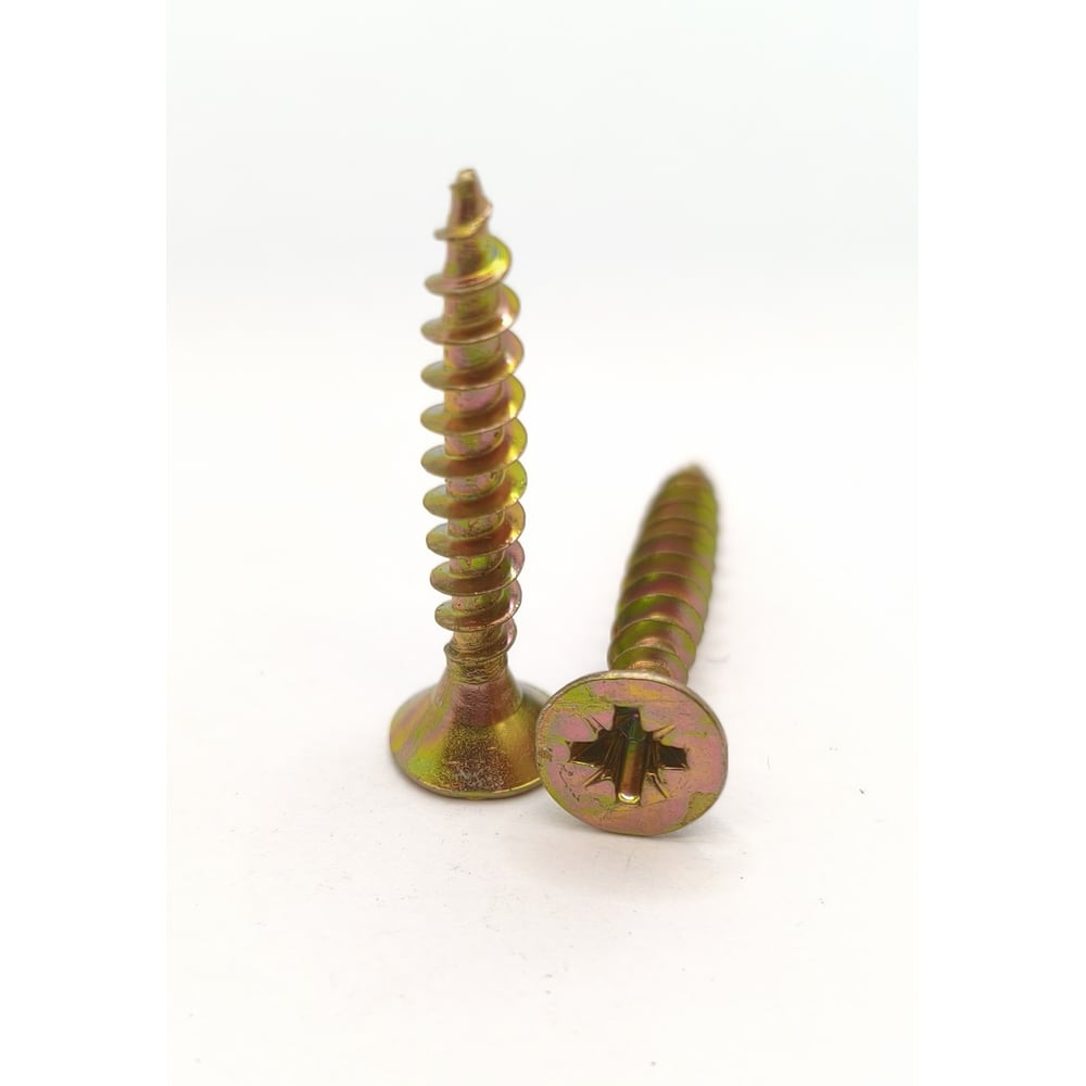 Изображение товара Саморез Крепстор 4,5х30 универсальный желтый цинк PZ 500 шт Изображение товара Саморез Крепстор 4,5х30 универсальный желтый цинк PZ 500 шт