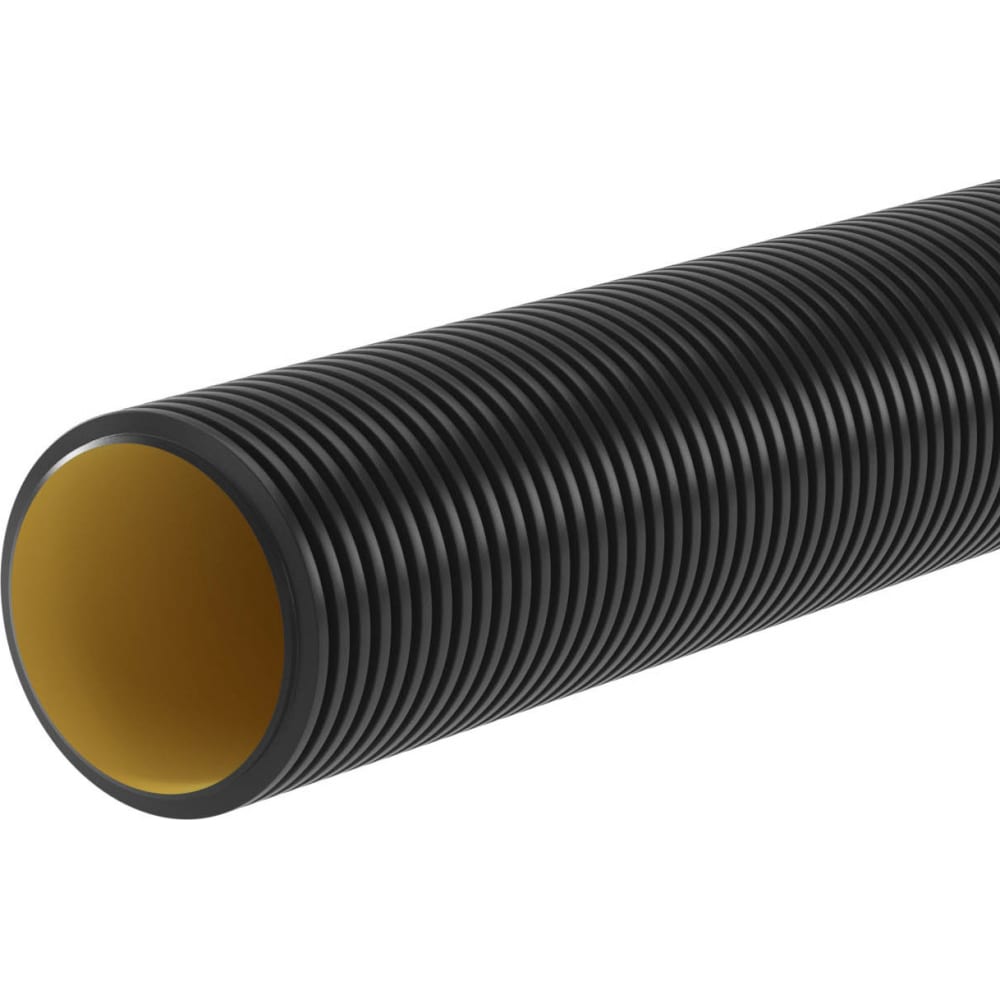 Купить Жесткая двустенная труба для кабельной канализации DKC, 160916A-8K, труба жесткая гофрированная, черный, Полиэтилен низкого давления