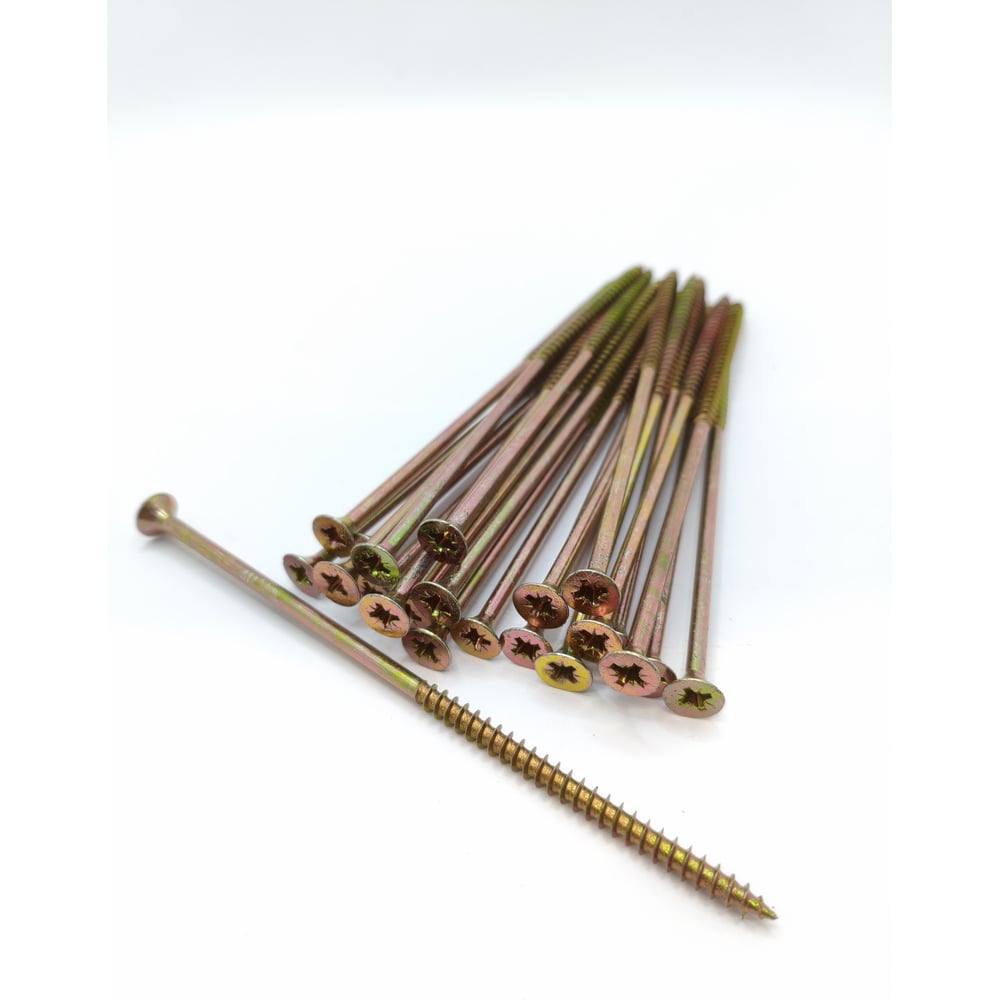 Изображение товара Саморез Крепстор 6х160 универсальный желтый цинк PZ, 100 шт 4665316947454