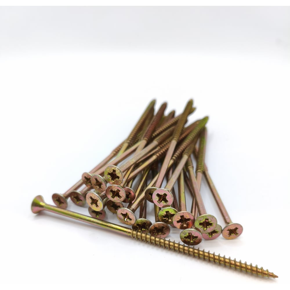 Изображение товара Саморез Крепстор 6х140 желтый цинк PZ3 потайная головка