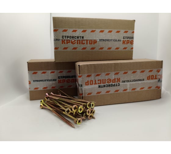 Изображение товара Саморез Крепстор 6х100 универсальный желтый цинк PZ, 80 шт 4665316947409