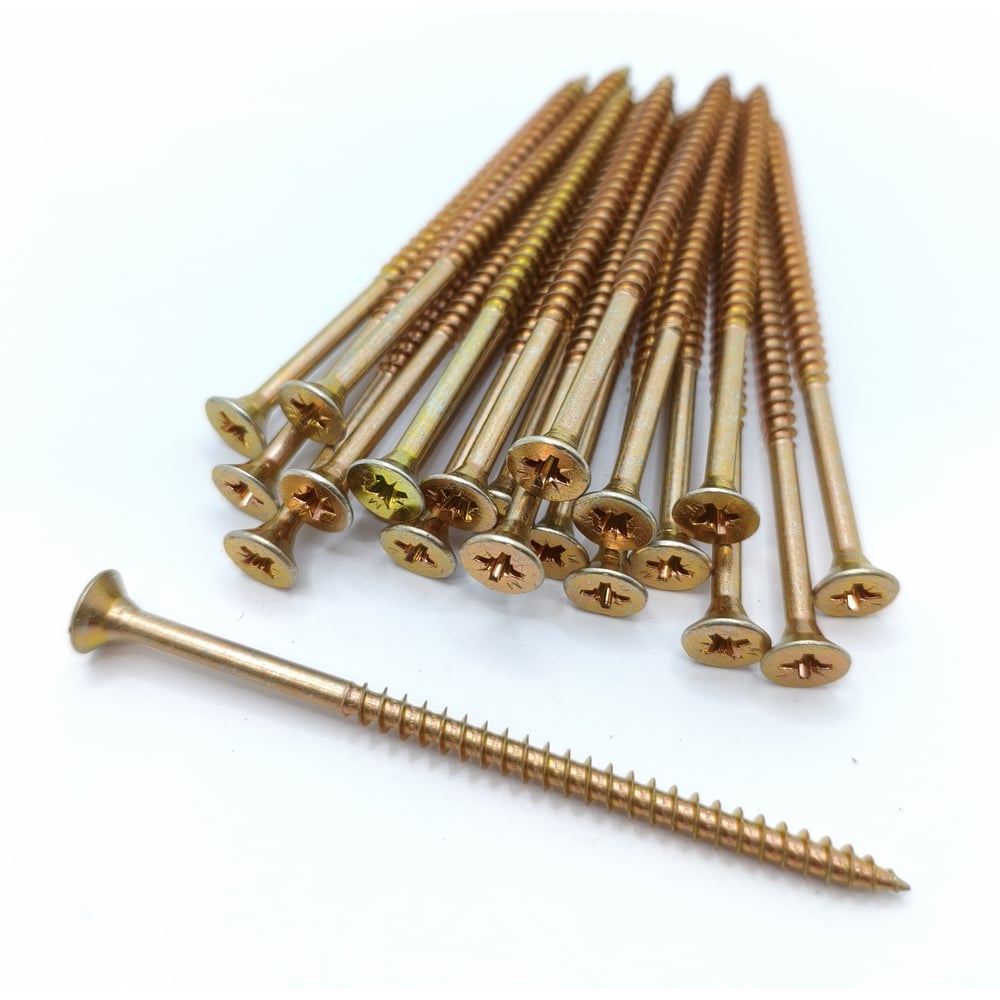 Изображение товара Саморез Крепстор 5х90 универсальный желтый цинк PZ, 200 шт 4665316947393