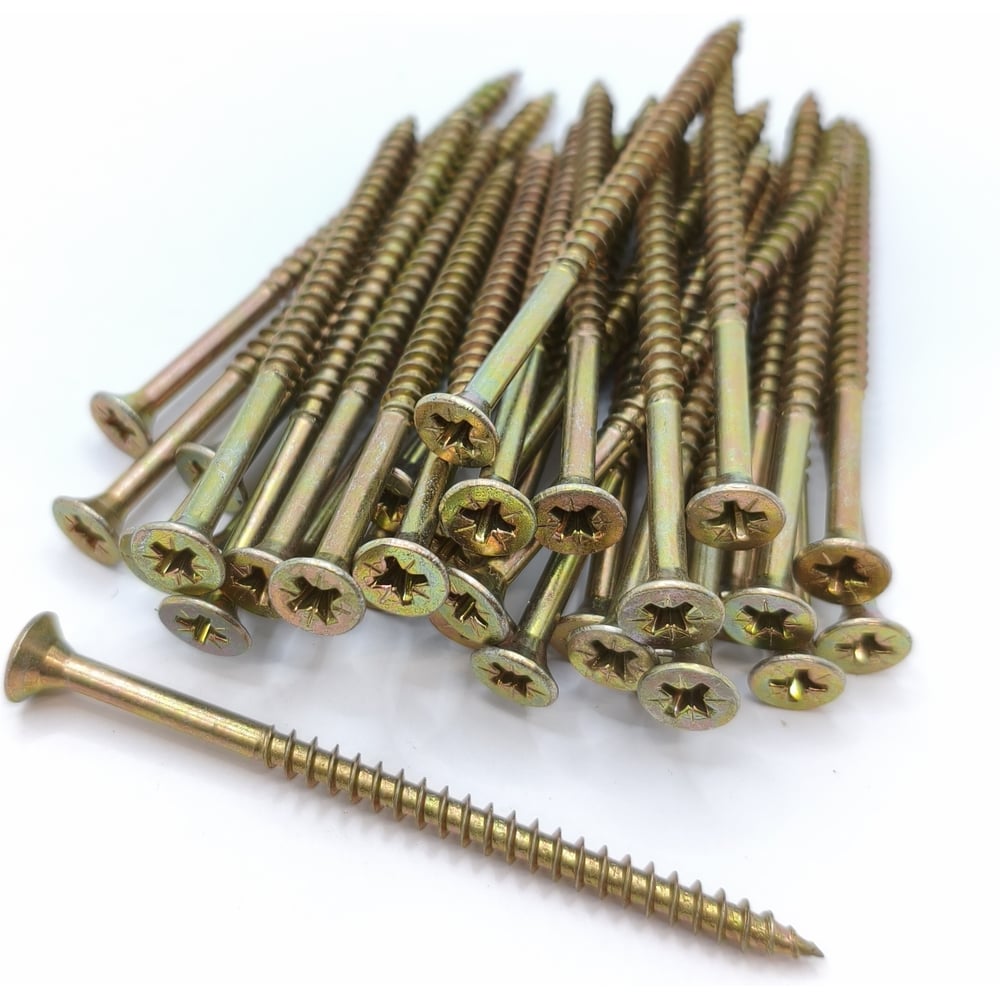 Изображение товара Саморез Крепстор 5х80 универсальный желтый цинк PZ, 150 шт 4665316947386