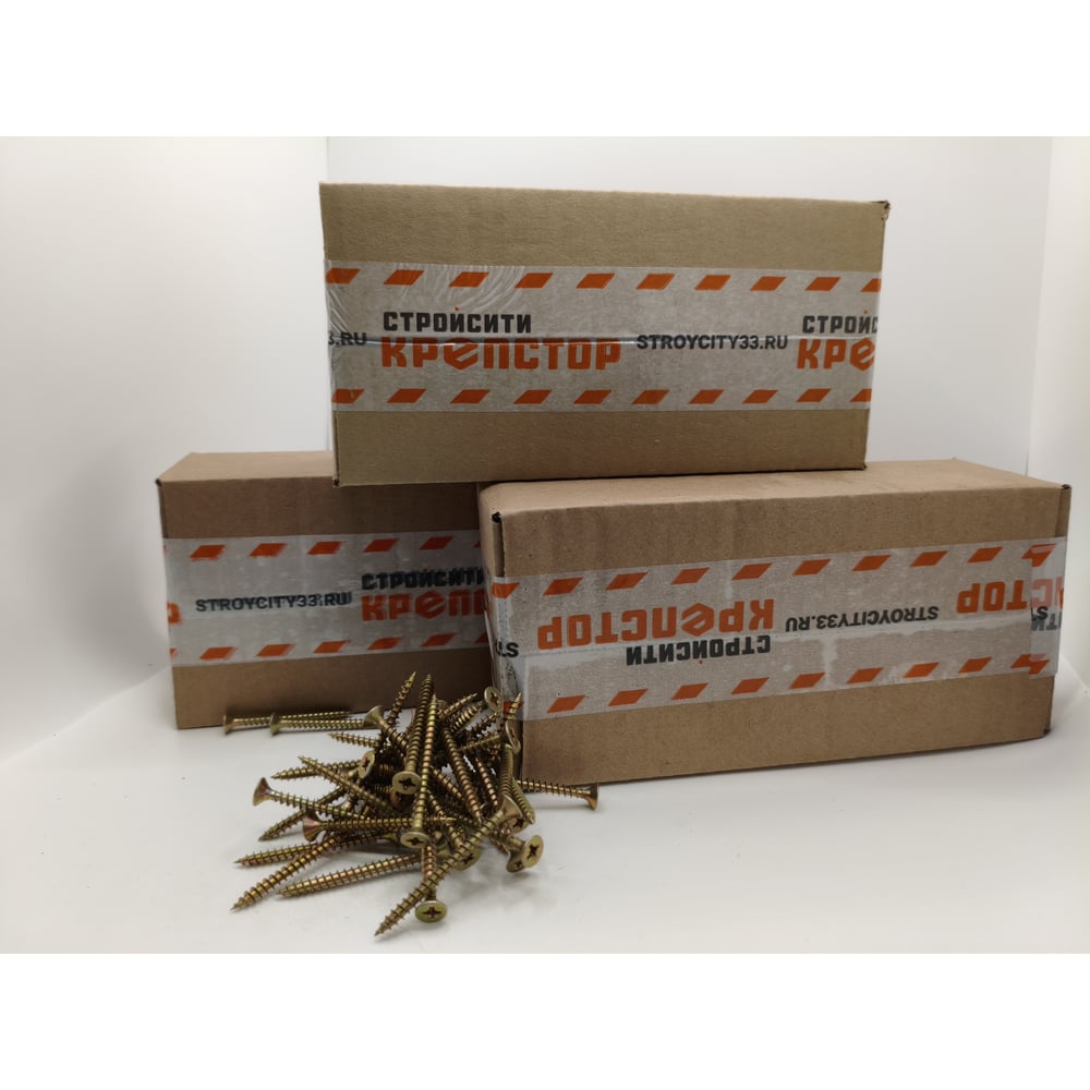 Изображение товара Саморез Крепстор 5х60 универсальный желтый цинк PZ 200 шт Изображение товара Саморез Крепстор 5х60 универсальный желтый цинк PZ 200 шт