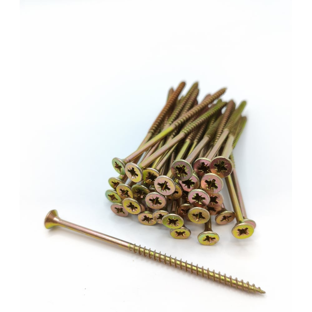 Изображение товара Саморез Крепстор 5х100 универсальный желтый цинк PZ, 150 шт 4665316947263