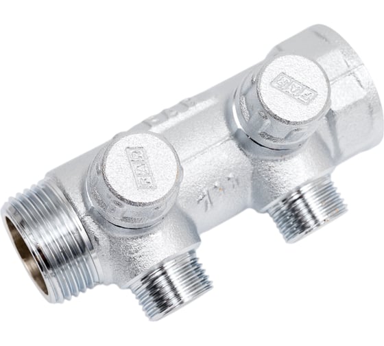 Изображение товара Коллектор запорно-балансировочный FAR 1 на 2 отвода 3/4EU c вставкой под уплотнение FK 3860 134UN