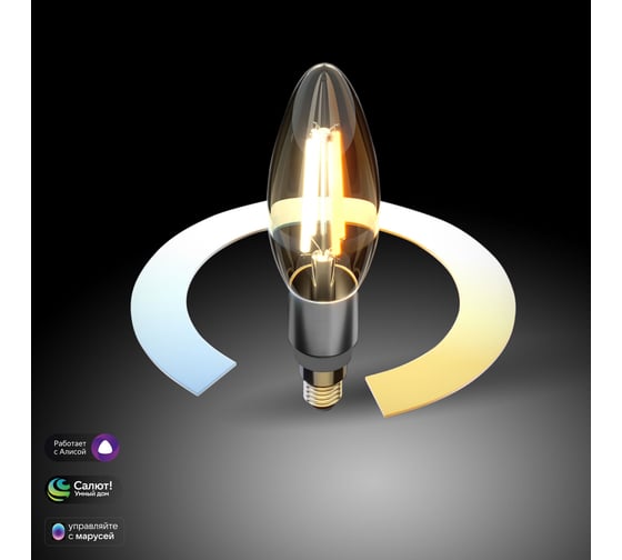 Изображение товара Светодиодная лампа Elektrostandard BLE1437 Свеча Smart F C37 Е14 5W 3300К-6500К CCT+DIM a055921