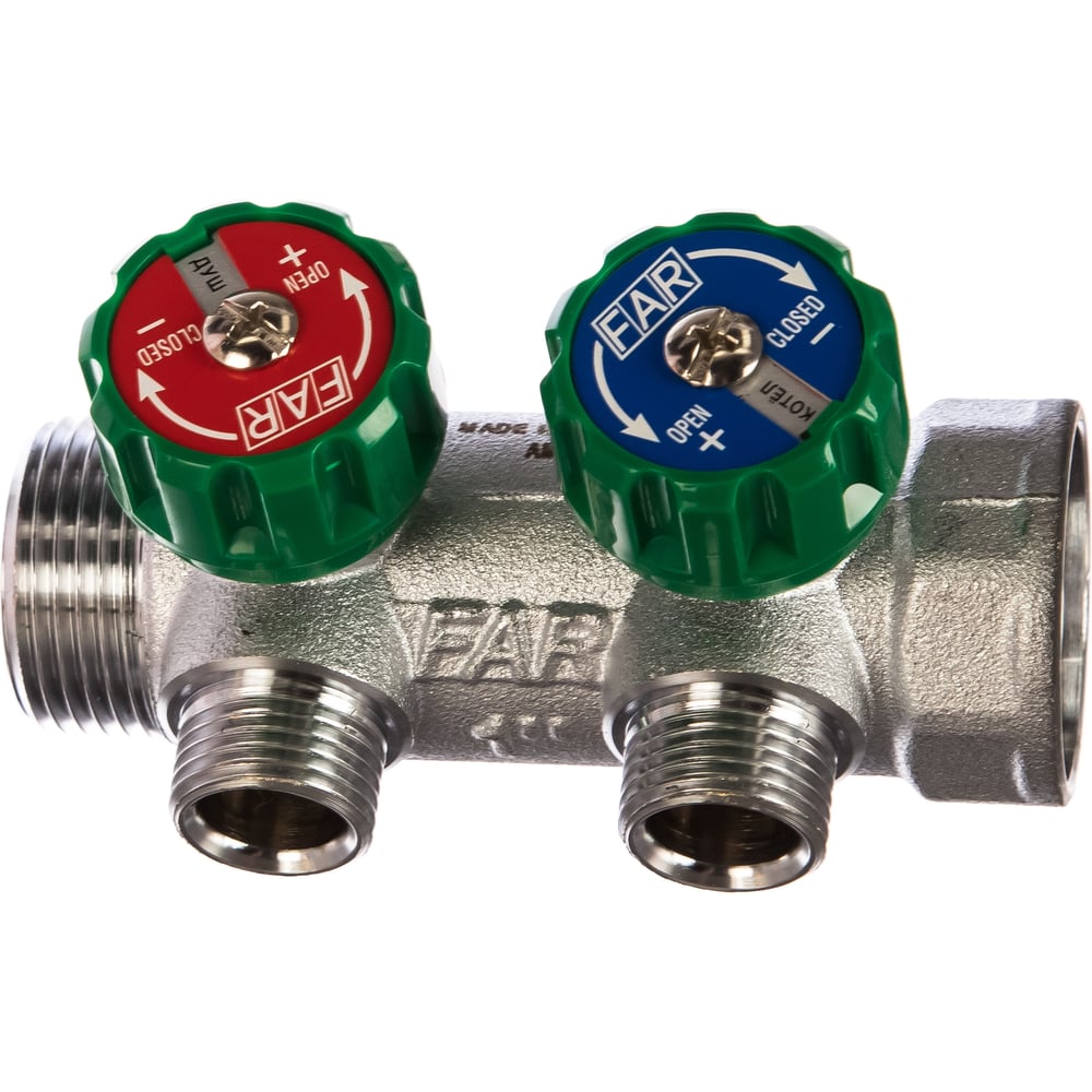 Изображение товара Коллектор регулирующий FAR 1 (ВР-НР) с 2 отв. 1/2EU с вставкой под плоское уплотнение FK 3821 112UN