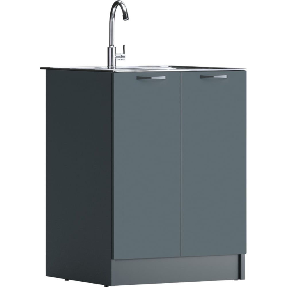 Изображение товара Современная тумба Айсберг 60х60 антрацит для ванной с системой хранения