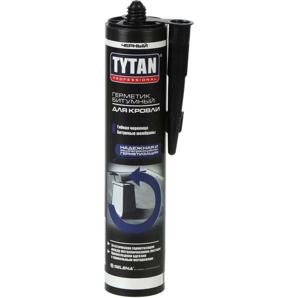 Изображение товара Герметик битумный для кровли TYTAN PROFESSIONAL черный, 310 мл (12) 278645