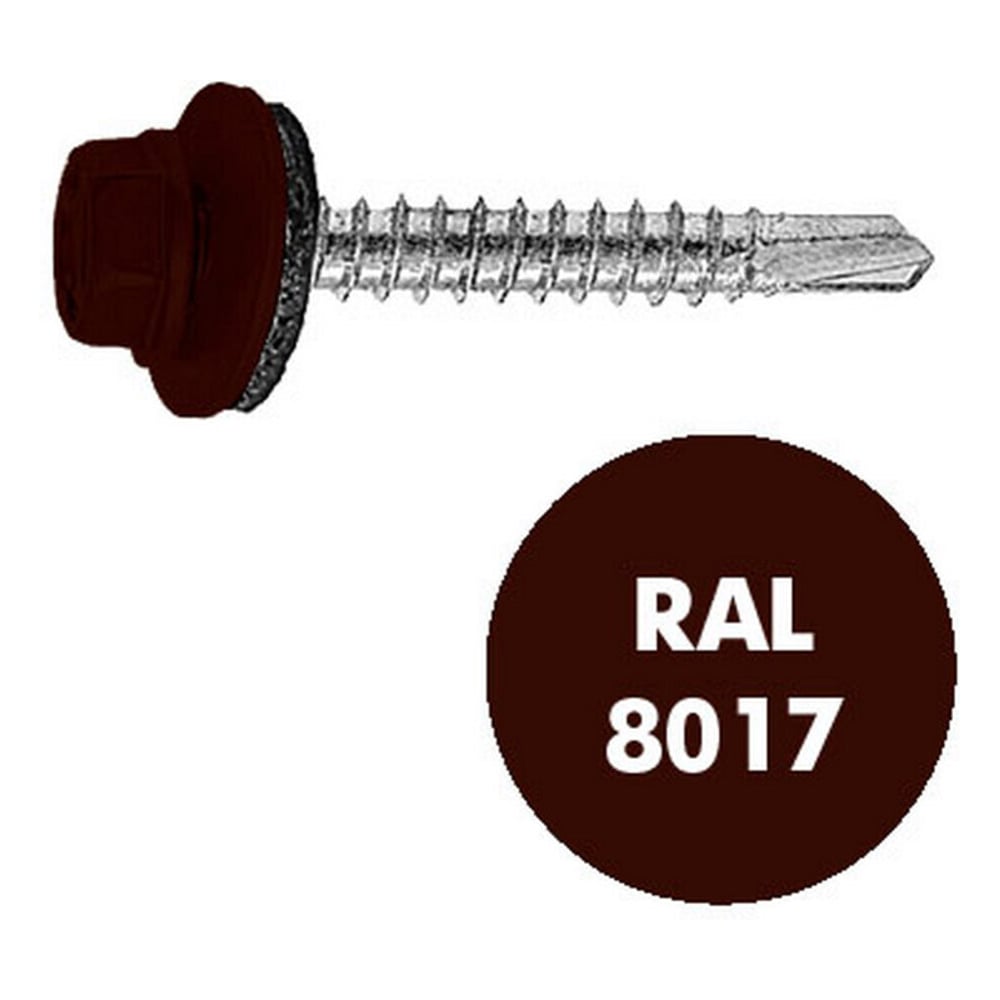 Изображение товара Саморез кровельный ADMIRAL STARS 4,8 х 35 RAL 8017 темно-коричневый