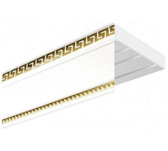 Изображение товара Трехрядный карниз Эскар Эконом+ антик золото в сборе, 2.8 м 536430280