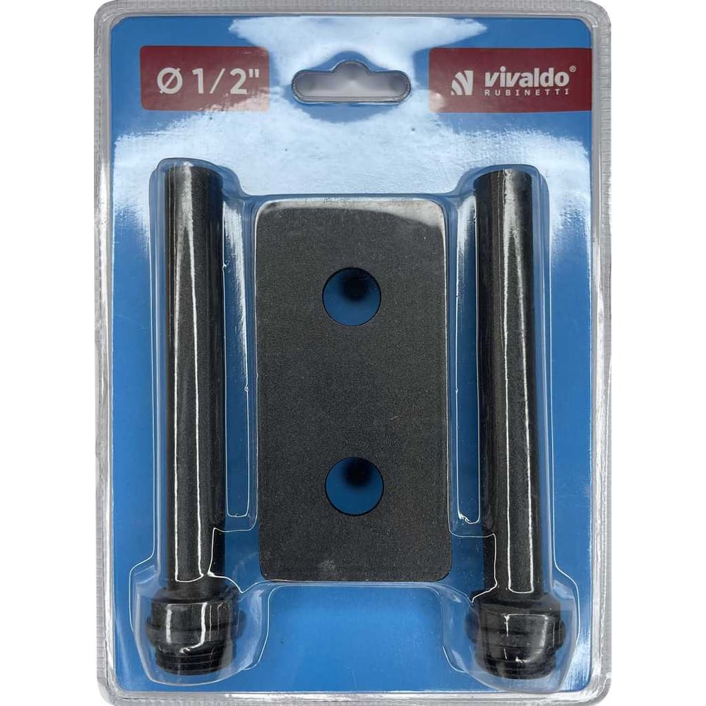 Изображение товара Комплект интегрированный угловой VIVALDO 1/2 с трубками и декоративной чашкой антрацит