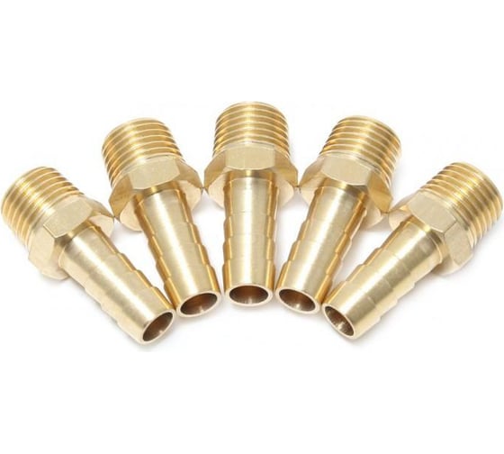 Изображение товара Штуцер пневматический наружная резьба 1/4" - елочка 12 мм, 5 шт Forsage 26089 F-MH04/08K