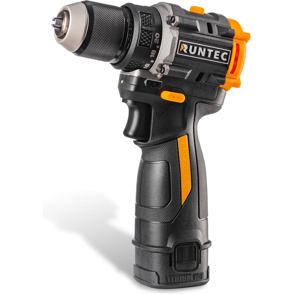 Изображение товара Аккумуляторная дрель-шуруповерт RUNTEC PRO RT-ID123 16В мощный и профессиональный