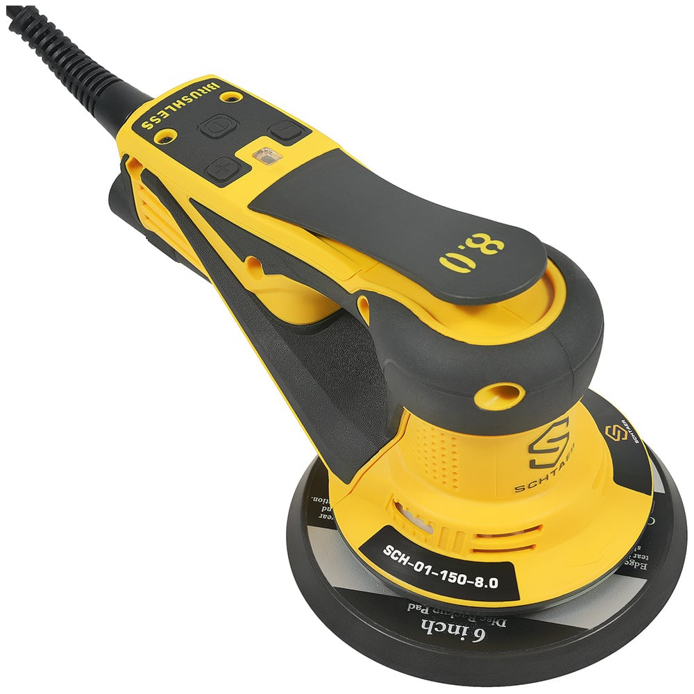 Изображение товара Шлифовальная машинка ручная SCHTAER 220V/50Hz, 350W, эксцентрик 8,0 мм SCH-01-150-8.0