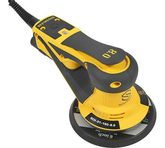 Изображение товара Шлифовальная машинка ручная SCHTAER 220V/50Hz, 350W, эксцентрик 8,0 мм SCH-01-150-8.0