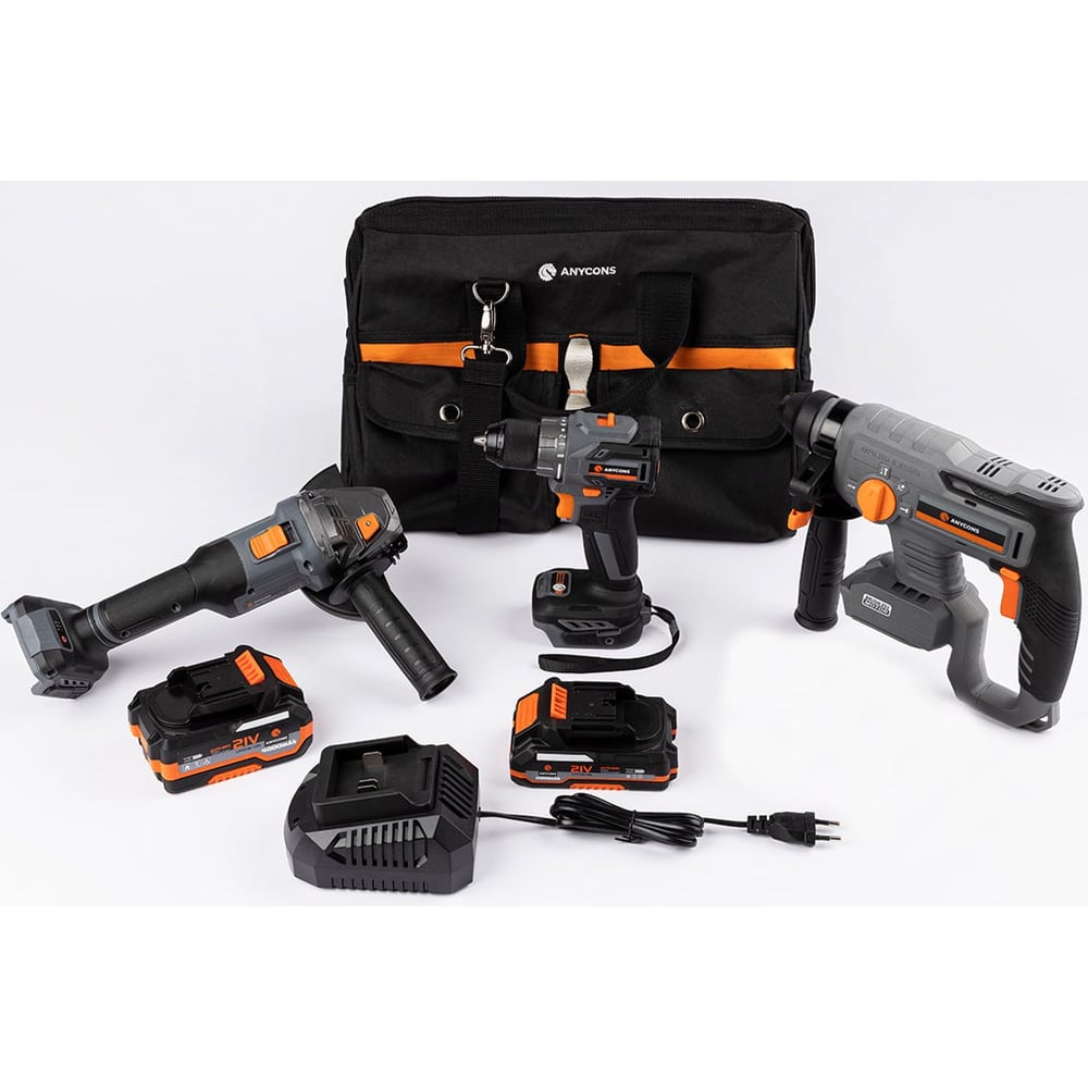 Изображение товара Набор из 3 профессиональных инструментов Anycons AC-ST 310T24B с аккумуляторами 21В
