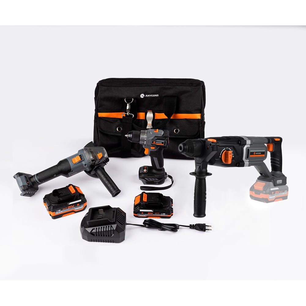 Изображение товара Набор из 3 профессиональных инструментов Anycons AC-ST 310T24B с аккумуляторами 21В