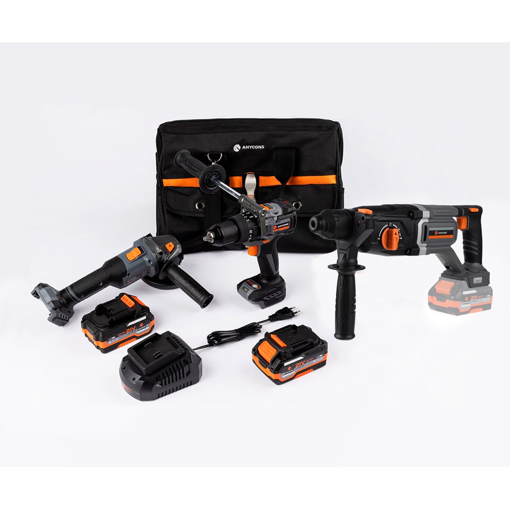 Изображение товара Набор из 3 инструментов Anycons AC-ST 330T44B с двумя аккумуляторами Li-Ion