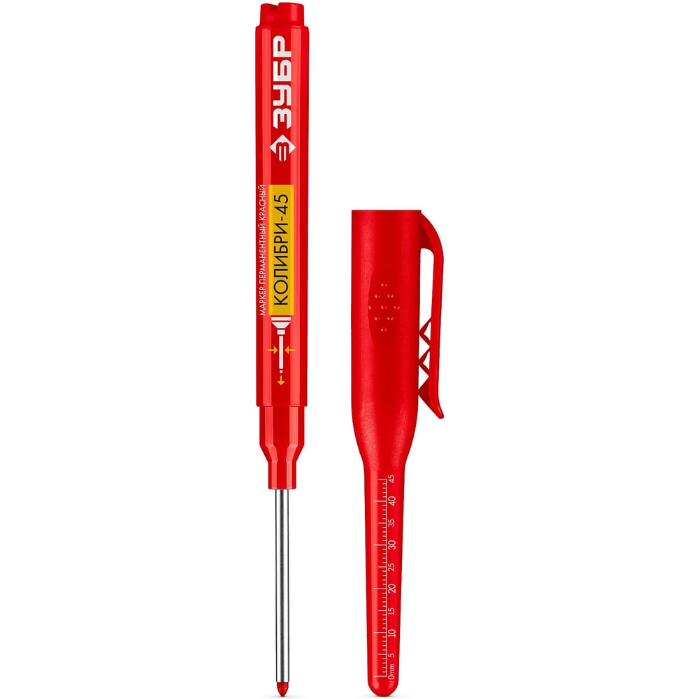 Изображение товара Перманентный маркер для отверстий ЗУБР Колибри-45 красный тонкий наконечник