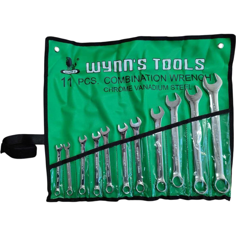 Изображение товара Набор комбинированных ключей WYNNS 11 шт 8-24 мм хромванадиевая сталь