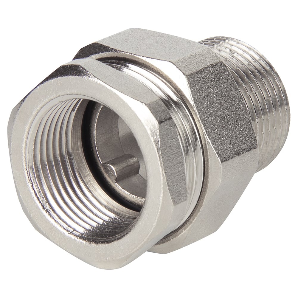 Изображение товара Американка прямая TEBO латунь 1 1/2НР никель 65мм профессиональный фитинг