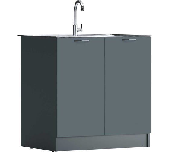 Изображение товара Тумба под нержавеющую мойку Айсберг 60х80 антрацит D6080An