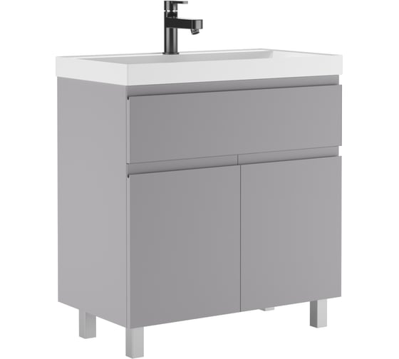 Изображение товара Тумба под умывальник Домино UNIT 80 Graffo светло-серый матовый В1 DGr2416T