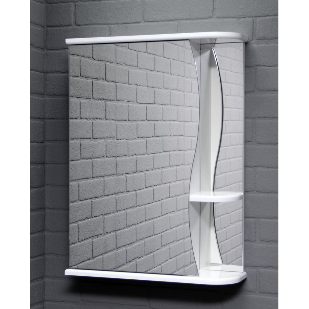 Изображение товара Шкаф-зеркало Айсберг Волна 1-50 левый современная классика белый