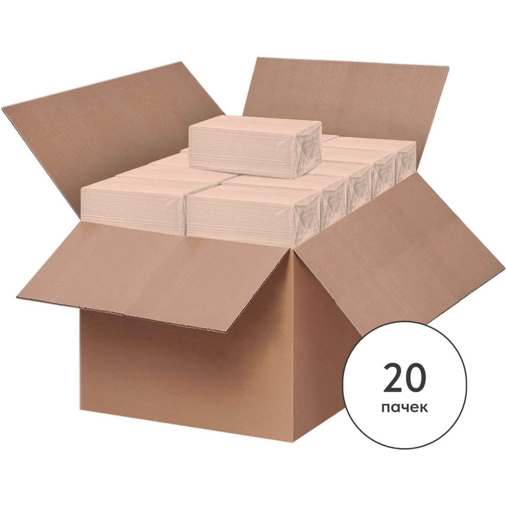 Изображение товара Полотенца листовые Бумага Сити Vслож, цвет персик, 200 листов, 20 рулонов