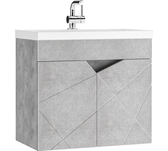 Изображение товара Тумба подвесная Домино под умывальник Classica Slim 60 Vector св бетон без ящика DV6610T