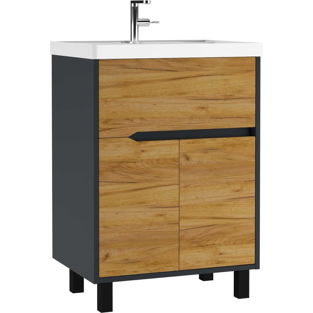 Изображение товара Тумба под умывальник Домино UNIT 60 Karat Вотан DK3210T антрацит дуб вотан